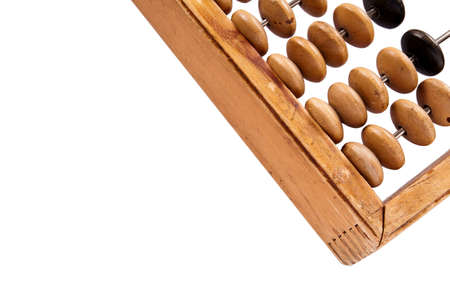 Old retro abacus isolated on white background. Business concept
