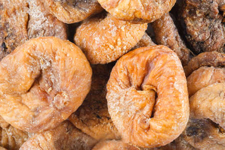 Dry fig close up on wood desk. Food ingredients. Healthの写真素材