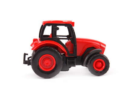 Toy tractor isolated on white background. Object for childrenの写真素材