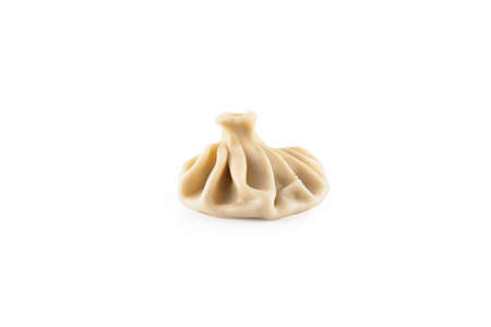 Khinkali, a georgian dumpling, isolated on a white background