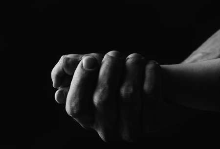 Male and children hands closep. Family, trust, protecting, care, parenting conceptの写真素材