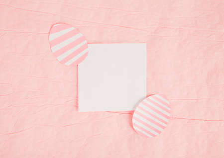 Happy Easter Background With paper Rabbit And Eggs