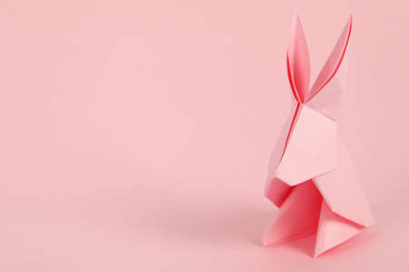 Happy Easter Background With paper Rabbit And Eggsの写真素材