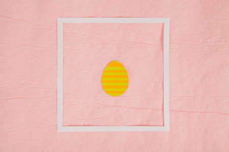 Happy Easter Background With paper Rabbit And Eggsの写真素材