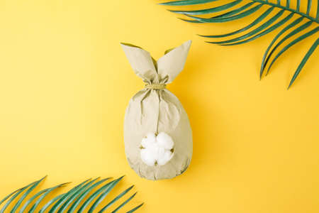 Creative background with Paper bunny. Easter concept