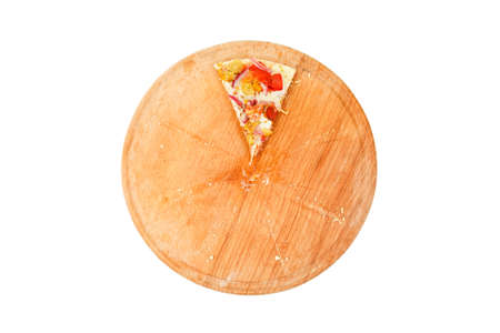 Fresh pizza with cheese isolated on white background. Food ingredientsの写真素材