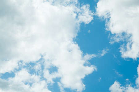 Blue sky background with clouds. Nature backgroundの写真素材