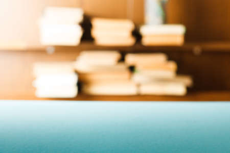 Blurred background, Blur bookshelves at book store background, education conceptの写真素材