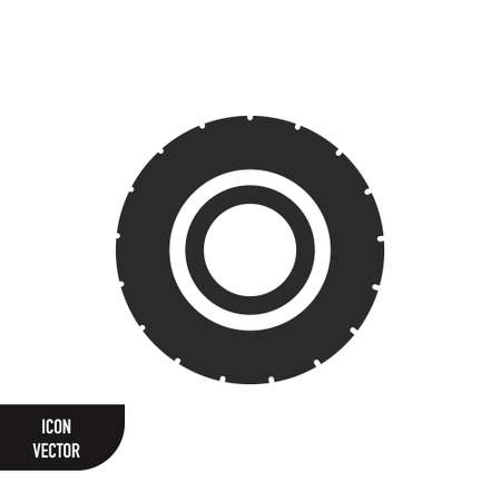 Road tire vector icon on white backgroundのイラスト素材
