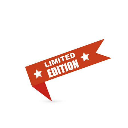 red vector banner limited edition on white backgroundのイラスト素材