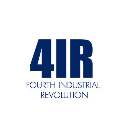 4IR written . Fourth industrial revolution business banner conceptのイラスト素材