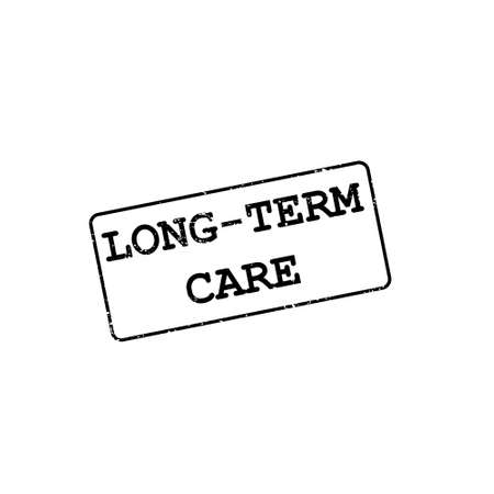 Long term care black stamp on white background. Health care conceptのイラスト素材