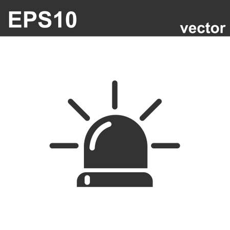 Siren icon in flat style on white background. Vector element for designのイラスト素材