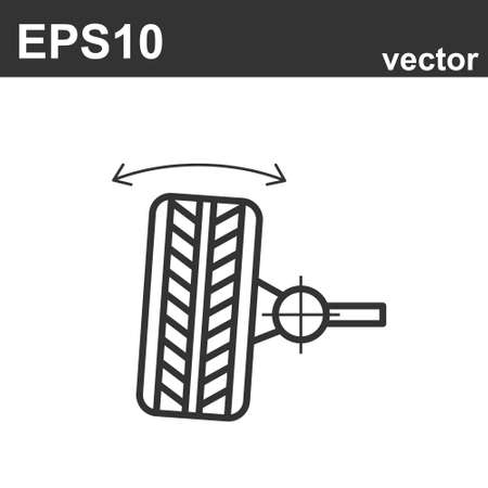 Wheel alignment line icon on white background. Vector illustrationのイラスト素材