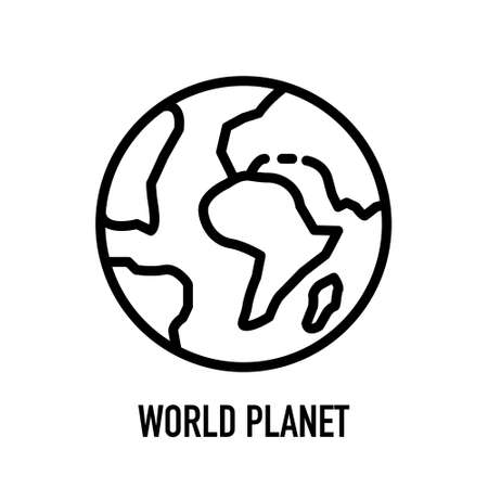 Vector Earth icon, World icon, Globe icon, planet on whiteのイラスト素材