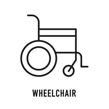 Orthopedic and trauma rehabilitation Vector Line Icon. Attractive and Beautifully or Faithfully Designed Wheelchair Iconのイラスト素材