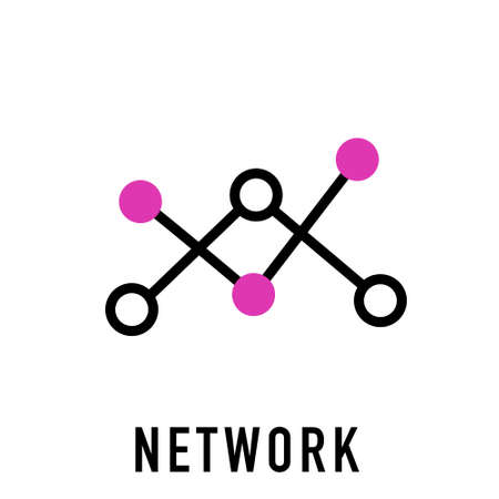 Business Network vector icon in line style on whiteのイラスト素材