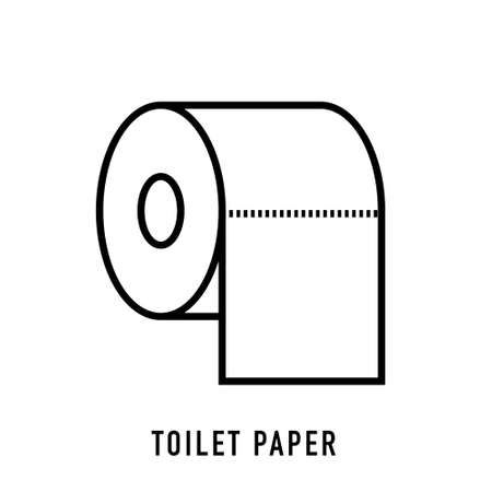 toilet tissue paper roll vector icon in flat styleのイラスト素材