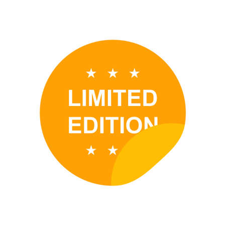 limited edition vector icon on white, circle flat design internet buttonのイラスト素材