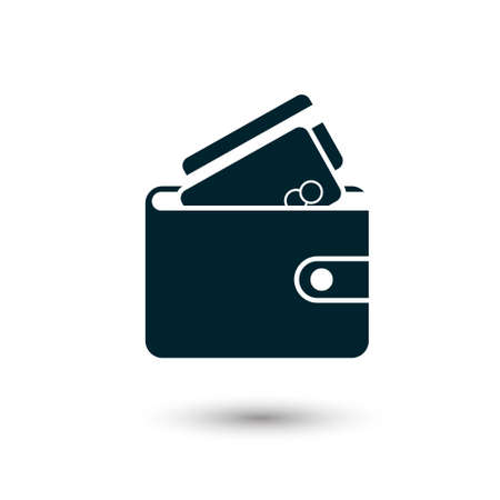 wallet icon in flat style on white background. vector illustration.のイラスト素材