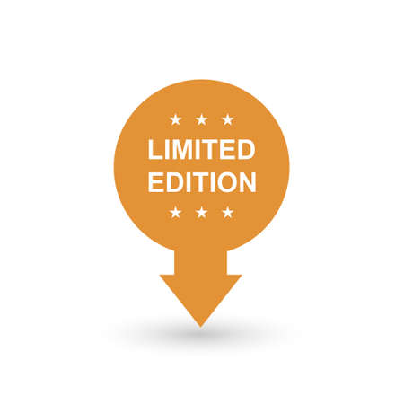 limited edition vector icon on white, circle flat design internet buttonのイラスト素材