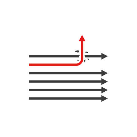 Vector rising arrow icon on white, representing business growth.のイラスト素材