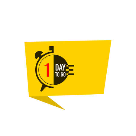 1 day to go last countdown icon. One day go sale price offer promo deal timer, 1 day only. Vectorのイラスト素材