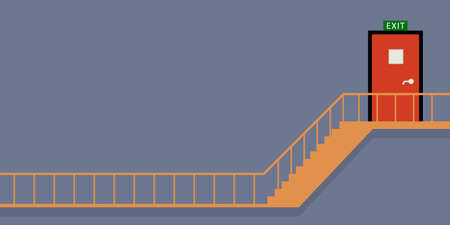 Exit door vector. free space for text. fire door.のイラスト素材