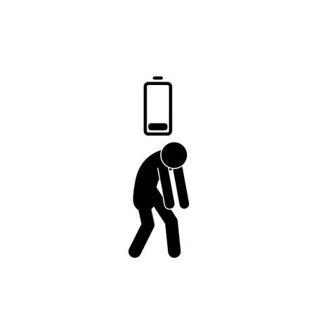 exhausted, no energy icon. Element of walking and running people icon for mobile concept and web apps. Detailed exhausted, no energy icon can be used for web and mobileのイラスト素材
