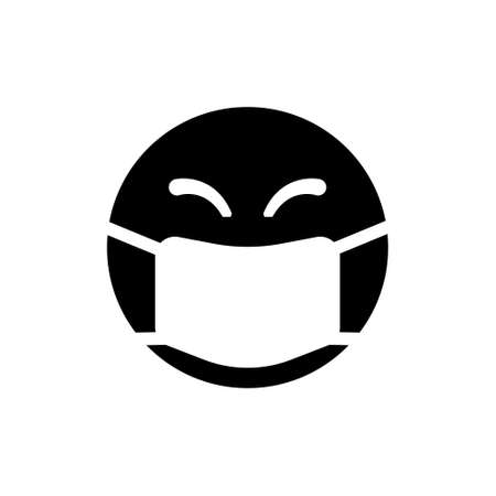 Face with medical mask on white. Virus. Vectorのイラスト素材