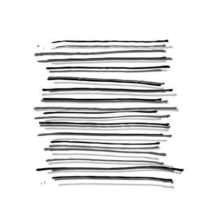 Sketch hatching. Pen doodle freehand line strokes chalk scribble black line sketch grunge handmade vector abstract textures. Scribble chalk, sketch freehand line drawing illustrationのイラスト素材