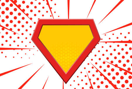 Pop art retro comic. Yellow background. Lightning blast halftone dots. Cartoon vs. Vector Illustrationのイラスト素材