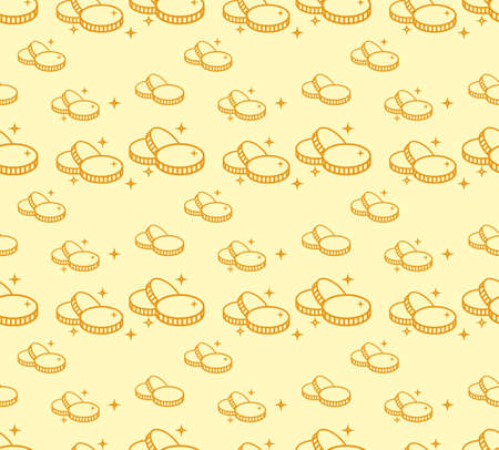 Stack of coins seamless pattern. Vector. Business backgroundのイラスト素材