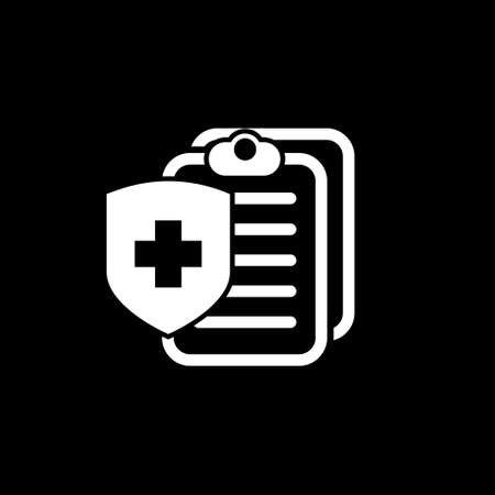 long term protection transparent icon on black.のイラスト素材
