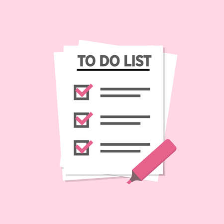 To do list or planning icon concept. All tasks are completed. Vector illustrationのイラスト素材