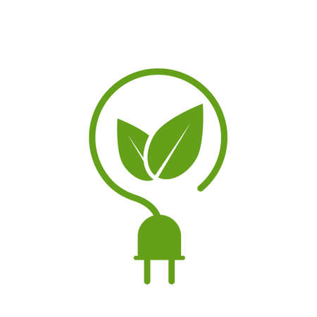 Pictograph eco power icon on white background. Stock signのイラスト素材