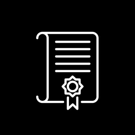 sentence icon on black background. Law and judgement line icon. Vector objectのイラスト素材