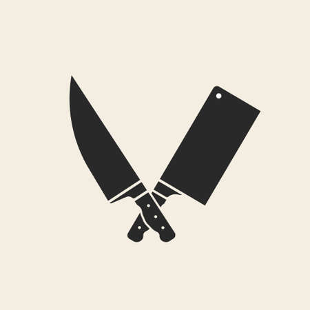 restaurant knives icons on white. Stock vector illustrationのイラスト素材