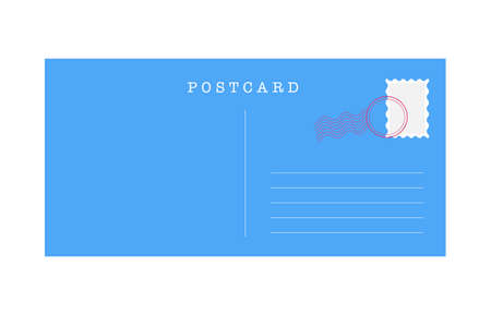 Blank template of a backside of travel postcard on white backgroundのイラスト素材