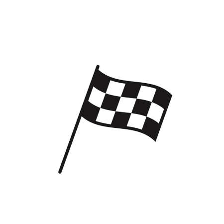 Checkered racing flag icon. Starting flag auto and moto racing. Sport car competition victory signのイラスト素材