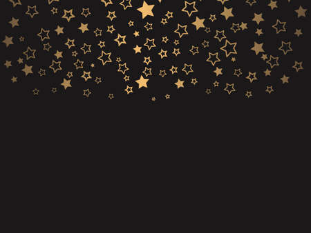 Vector background with gold stars. Holidays backgroundのイラスト素材