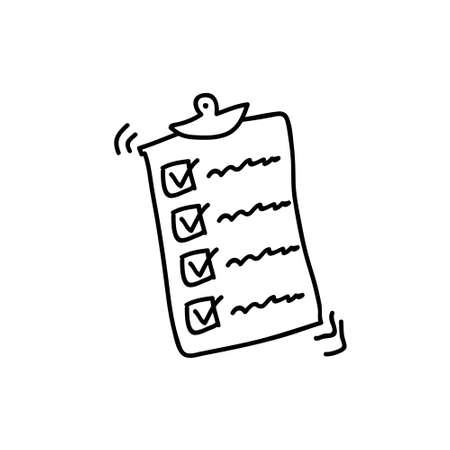 Clipboard icon design template handddrawn doodle styleのイラスト素材