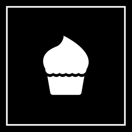 cup cake icon on white background. Vector food ingredient