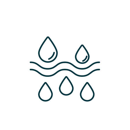 Moisture line icon, vector pictogram of moisturizing cream. Skincare illustration, sign for cosmetics packaging.のイラスト素材