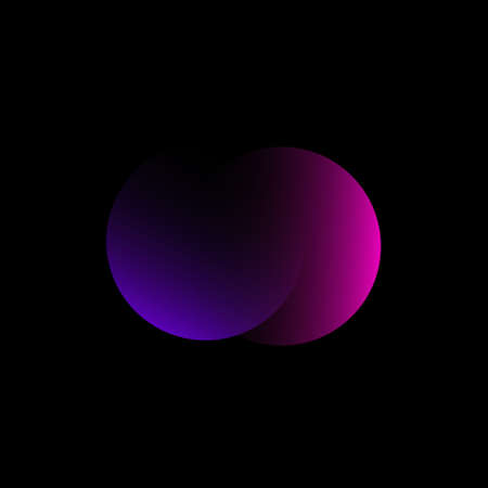 Neon circle with pink and purple gradient on the dark background. vector illustration