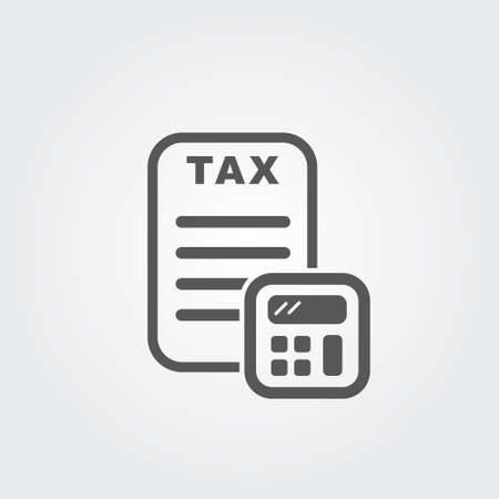 Illustration of tax form icon on white background. flat icon. Line styleのイラスト素材