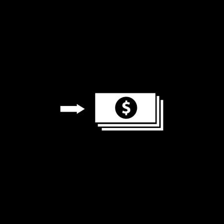money icon cash. Vector sign on black background.のイラスト素材