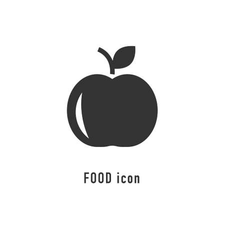 Apple icon in flat style on white backgroundのイラスト素材