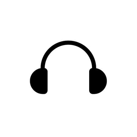 Headphone Isolated Flat Web Mobile Icon on white backgroundのイラスト素材