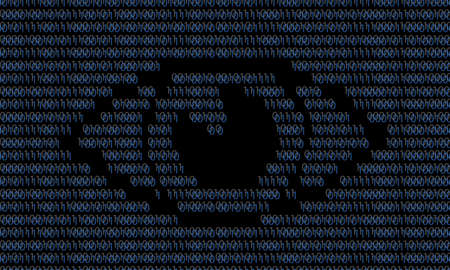 Eye symbol in digital background. concept of virtual reality